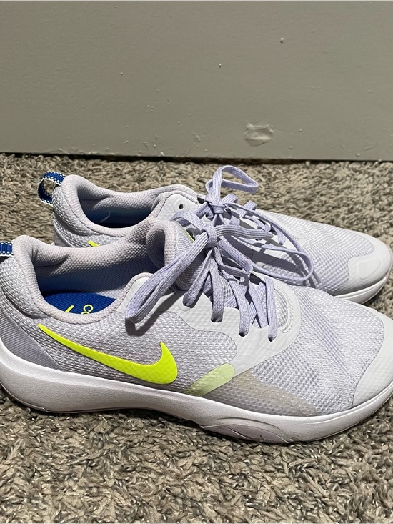 Nike Shoes - Nike Lilac Mesh Trainers with Neon Yellow Swoosh